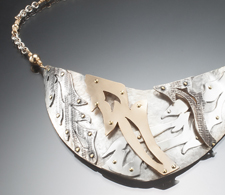 Riveted Collar of Sterling Silver, Gold fill, Gold & Brass