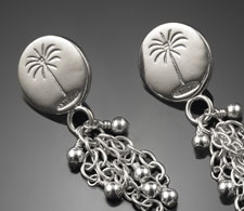 Palm Studs with Sterling Tassel