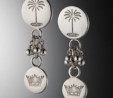Palm and Crown Earrings